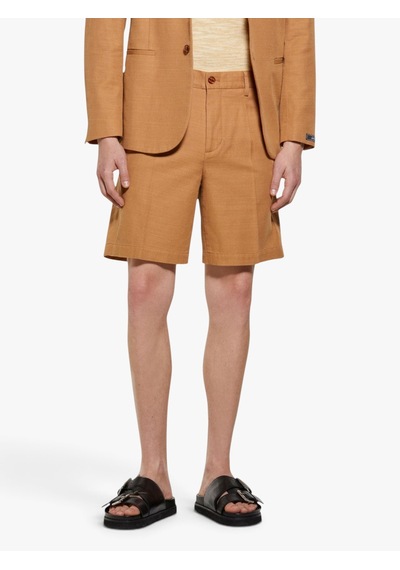 Sisley %100 Pamuk Yırtmaç Detaylı Regular Fit Bermuda Şort Erkek Kahverengi Şort - 325p4gj0s9018 Taba