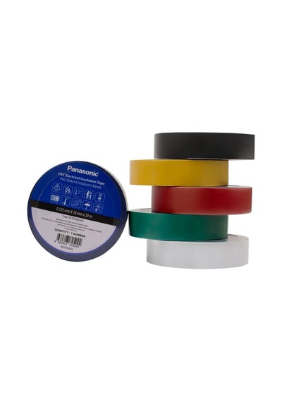Panasonic Fr Pvc Elektrik İzolasyon Bandı Sarı 20m 1.80cm X 0,125mm - 8 Adet