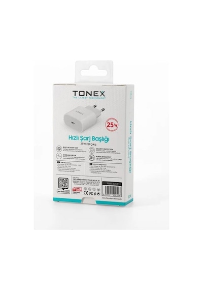 Tonex B25w Type-c Giriş Yeni Nesil Şarj Başlığı 25w 3.4a - Beyaz