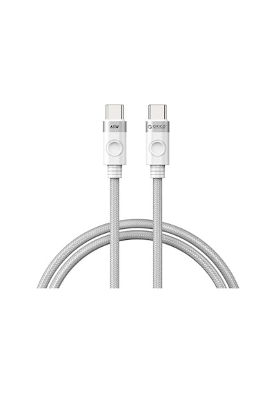 Orico CDX-60CC-WH-BP 60W PD Type-C To Type-C Hızlı Şarj Ve Data Kablosu 1 M Beyaz
