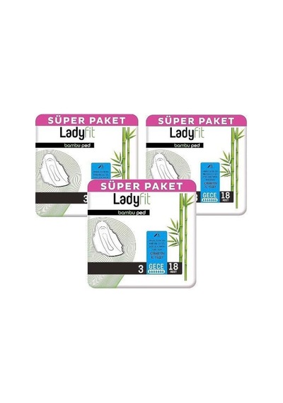 Ladyfit Bambu Ped Gece 3 x 18'li