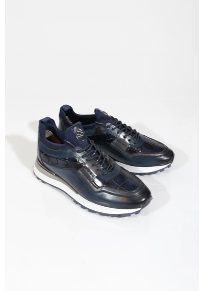 Dgn 6106 Erkek Bağcikli Sneakers Ayakkabi Lacivert