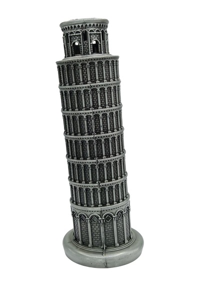 Vintage Metal İtalya Pisa Kulesi Gümüş 18 Cm