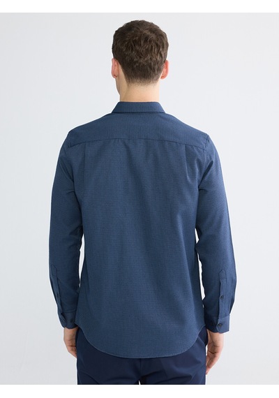 Lcwaıkıkı Classic Lacivert Regular Fit Desenli Erkek Gömlek