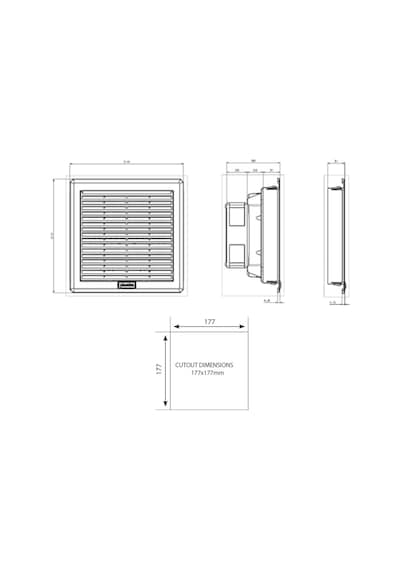 PLASTİM 125 M3/H - 210X210X98 Mm - Ip54 Filtreli Fan