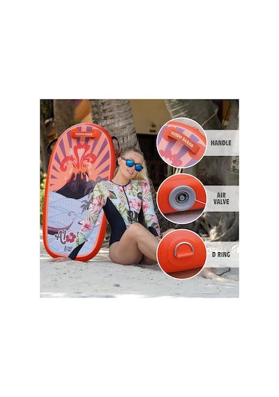 Bodyboard Aloha Plaj Çocuk Sörf Tahtası-ultra Hafif Vücut Tahtası 110x51x10 Cm 1 Yıl Garanti