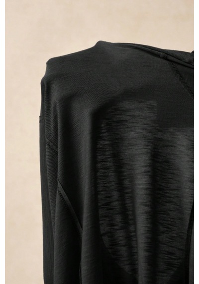 Kadın Oversize-salaş V Yaka Basic Tişört Siyah