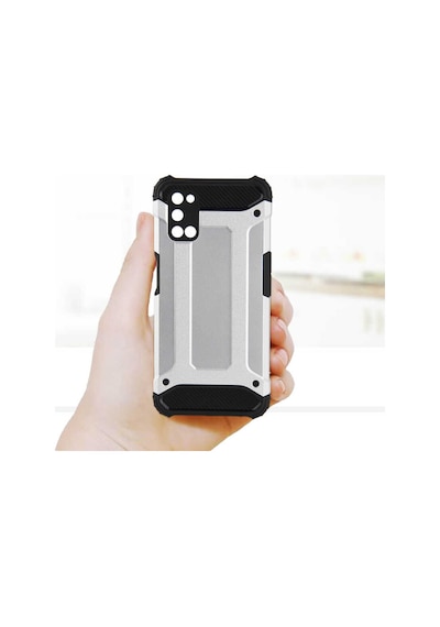 Noktaks - Oppo A92 Uyumlu - Kılıf Çift Katman Zırh Tank Crash Military Kapak - Rose Gold