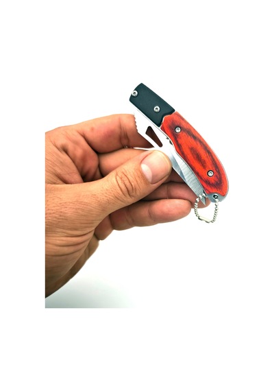 Valkyrie Katlanır Kamp Çakı 16cm 3cr13 Paslanmaz Çelik Mini Cep Kamp Bıçağı Outdoor Kullanım Anahtarlık Halkalı Kahverengi