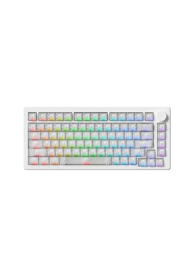 Akko Monsgeek M1 V5 He White Transparent Astroaim Manyetik Switch 8k Hz Hall Effect Hotswap Rgb Kablosuz İngilizce Gaming Klavye