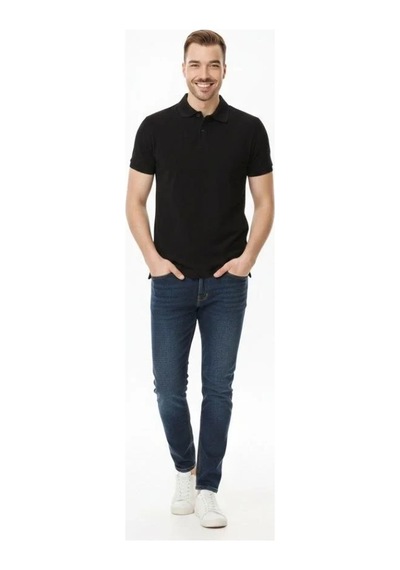 Erkek Polo Yaka Düğmeli Pike Kumaş Tişört Regular Fit Kısa Kol T-shirt - Siyah Erkek Polo Yaka Düğmeli Pike Kumaş Tişört Regular Fit Kısa Kol T-shirt - Siyah