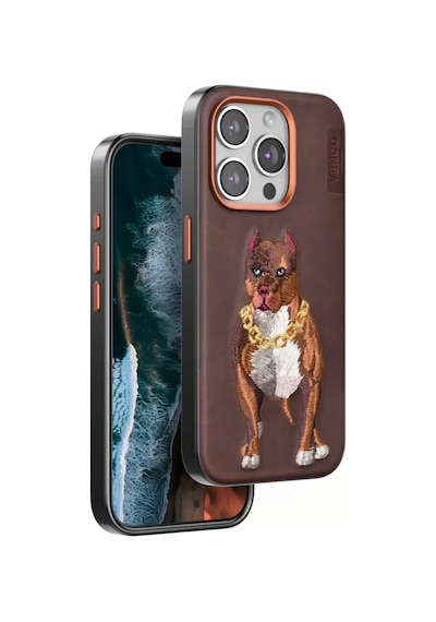 Venco Apple İphone 14 Pro Max Perma Desenli Kapak - Kahverengi