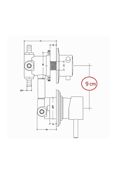 Ayrıntıshop 4 Yollu Duşakabin Bataryası Kompakt Sistem 9 Cm Krom