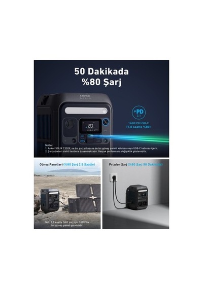 Anker Solıx C300x Ac 288wh I 300w 600w Surgepad Taşınabilir Güç Kaynağı - 4 Farklı Şarj Modu -