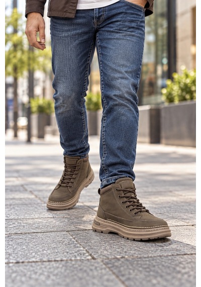 In Step Canda Erkek Kahverengi Nubuk Bağcıklı Casual Bot / Günlük Ayakkabı Kahve