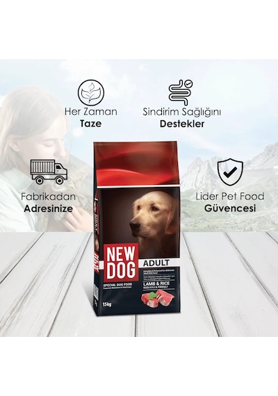 Newdog Kuzu Etli Pirinçli Yetişkin Köpek Maması 15 KG Newdog Kuzu Etli Pirinçli Yetişkin Köpek Maması 15 KG