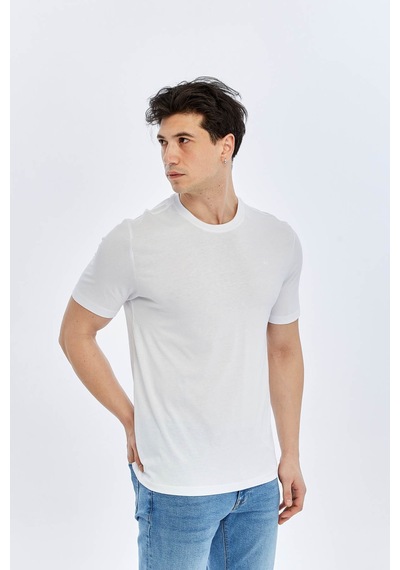 Süvari O Yaka Regular Beyaz Erkek T-shirt Ts1014000475