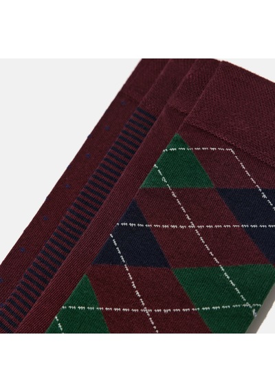 Erkek Bambu Çorap Bordo Desenli Dikişsiz Premium 5 Çift Soket Çorap 40-44 Erkek Bambu Çorap Bordo Desenli Dikişsiz Premium 5 Çift Soket Çorap 40-44