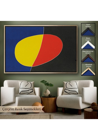 Ahşap Çerçeveli Joan Miro Güneşin Şarkısı Tablosu-7075