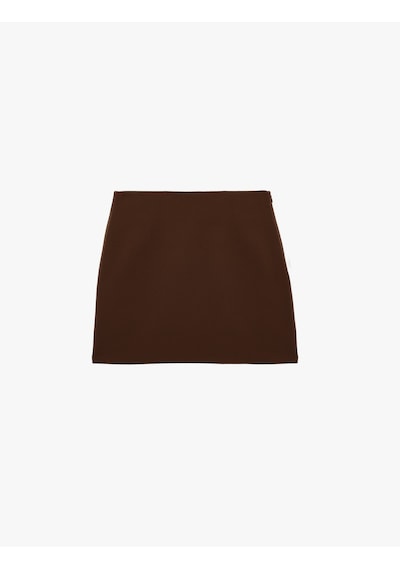 Koton Regular Fit A Kesim Mini Etek Kahverengi 6sak70052uw Kahve