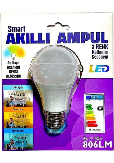 Tek-iş Ampul 3 Kademeli Kumandasız Smart Ampul