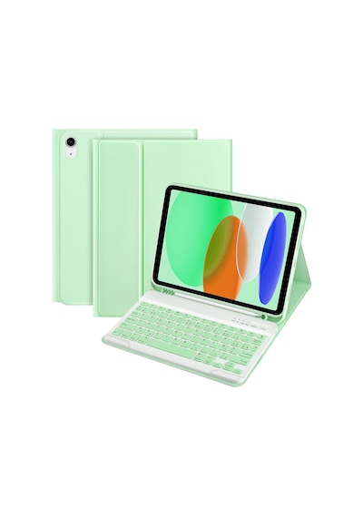 Apple Uyumlu iPad 11 A16 2025 / 10. Nesil 10.9 Klavyeli Kılıf Bluetooth Kalem Bölmeli Koruyucu Türkçe Klavye