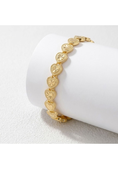Premium Şık Ve Parlak Amorette 24k Gold Kaplama 8 Mm Kadın Bijuteri Bileklik 3183kbv5d13 18cm Altın