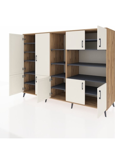 Kronos Dolap 14 Raflı 9 Kapaklı 220x59x163 Çam-aytaşı/antrasit Aytası/antrasıt - Atlas Çam Kronos Dolap 14 Raflı 9 Kapaklı 220x59x163 Çam-aytaşı/antrasit Aytası/antrasıt - Atlas Çam