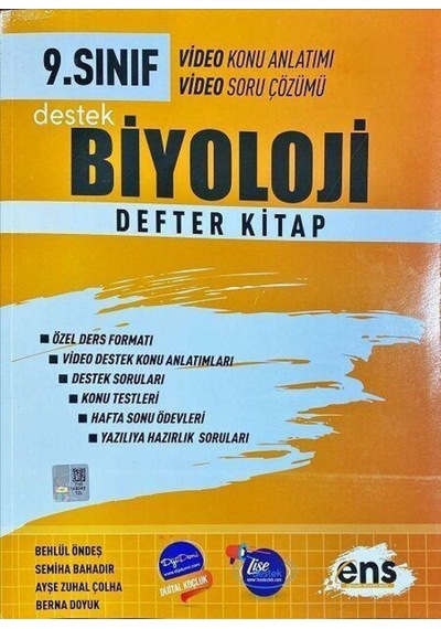 9.Sınıf Biyoloji Destek Defterim -  Ens Yayıncılık