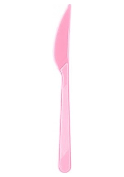 25Er Adet Pembe Plastik Çatal. Plastik Kaşık. Plastik Bıçak