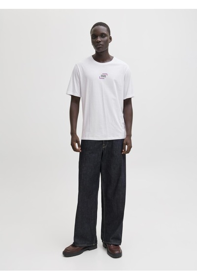 Jack & Jones Bisiklet Yaka Logo Baskili Tisört - Corp - 12268415 - 1 Beyaz