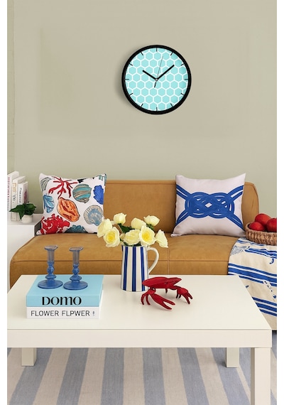 Modern Tasarım Duvar Saati - 25cm - Önü Camlı Siyah Kasa - Sessiz Mekanizma-jh0462 Siyah