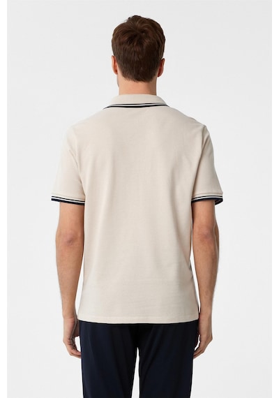 Süvari Bej Regular Armürlü Polo Yaka Tişört-37364 Bej