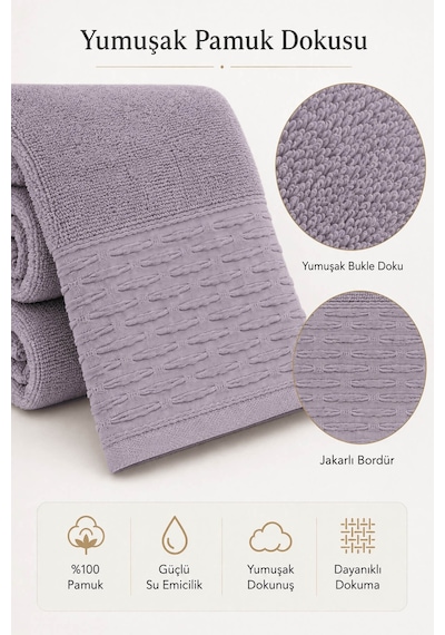 Banyo Havlusu %100 Pamuk 90x150 Cm Linea Collection 650 Gr Mor