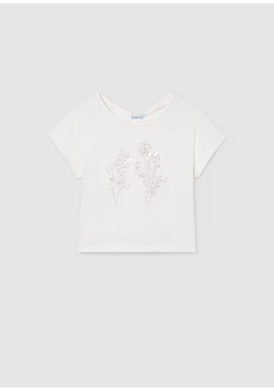 Mayoral Kız Çocuk T-shirt 6002 Krem