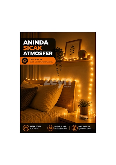 5 Metre Pilli Peri Led Işık Gün Işığı Dekoratif Tel Aydınlatma 2 Aa Kalem Pil İle Çalışan Oda Süsü Sarı