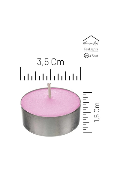 Gül Kokulu Tealight Mum 4 Saat Yanar Dekoratif Mumluk Mumu 10 Adet