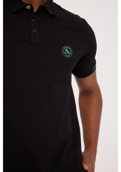 Summer Polo Siyah Basıc Polo Yaka Tişört Siyah