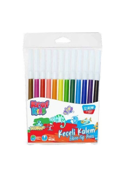 Kids Keçeli Kalem 12 Renk 265g Karışık Çok Renkli