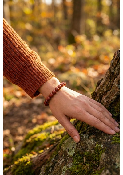 Kızıl Jasper Red Jasper Doğal Taş Bileklik - Güç, Cesaret Ve Topraklanma Taşı, Özel Tasarım,
