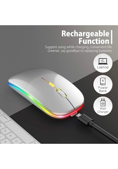 Black Bird Game Center BWM6 Rgb Şarjlı 1600 DPI Kablosuz Mouse