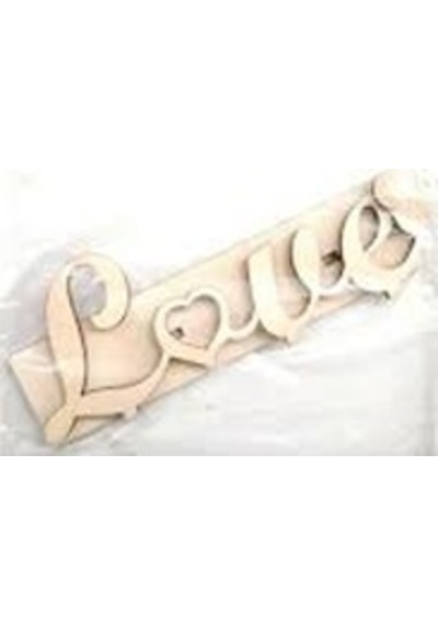Boyanabilir Ahşap Obje Love Ayaklı - 2 Adet