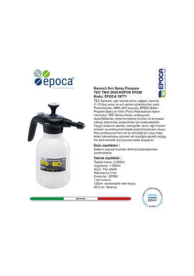 Epoca Tec Two 2000 Epdm Köpük Pompası 2lt.