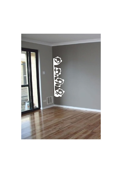 Pandalar Kapı Sticker - Home Sticker - Dolap Veya Duvar Sticker Seti 60x14 Beyaz