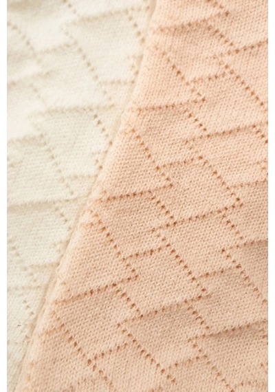 Cocole Socks Kız Bebek Patik Çorabı 2'li Set Pamuklu Beyaz & Somon Baklava Desenli Çok Renkli
