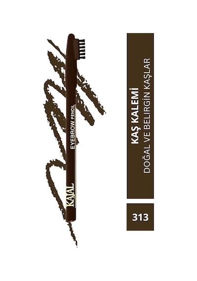 Kajal Kapağı Fırçalı Kahverengi Kaş Kalemi 313 Dark Brown