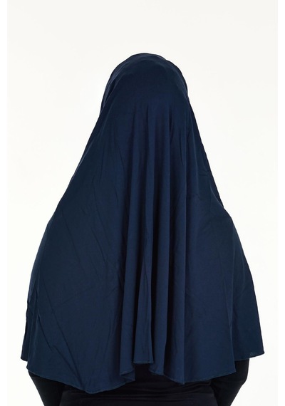 Peçeli Hazır Türban Pratik Şal Hijab Namaz Örtüsü Lacivert