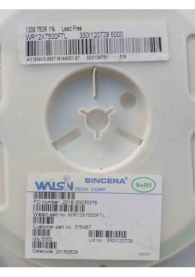 Wr12x7500ftl 750r 1206 Smd Direnç 500 Adet