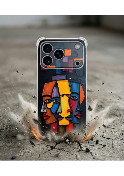 Printify Infinix Note 50 Pro İle Uyumlu Şeffaf Silikon Kılıf Uv Baskılı Esnek Tpu Kapak Totem Face No2