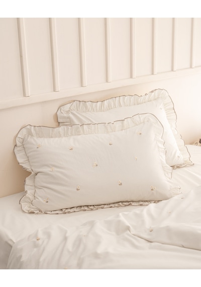 Madame Coco Saphir Family Size %100 Pamuk Ranforce Nakışlı Çarşaflı Nevresim Takımı - Naturel 8684427205372 Çok Renkli